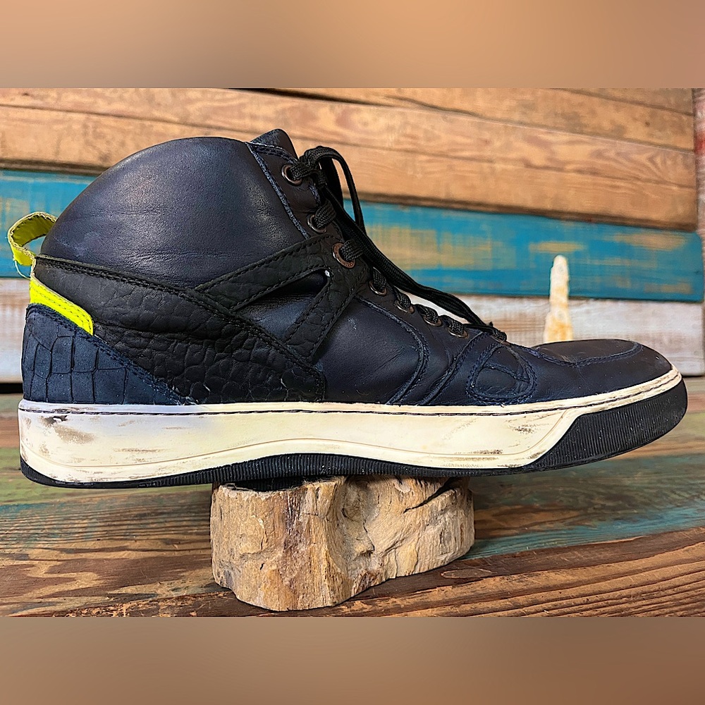 Lanvin mid top paneled BMX sneakers.